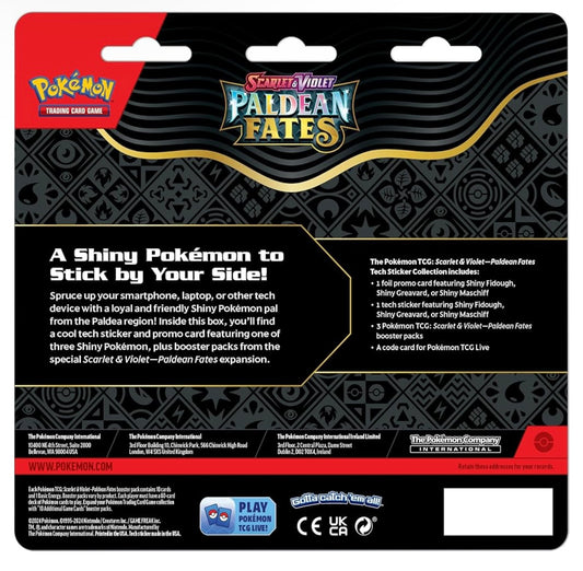 Pokemon TCG Paldean Fates 3-pack Tech Sticker Collection